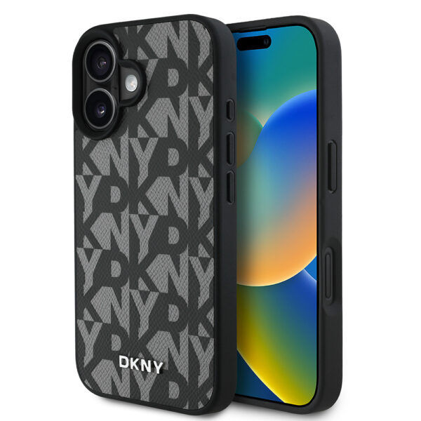 apple iphone 16 kilif dkny orjinal lisansli m safe sarj ozellikli 3d yazili grid pattern kapak iphone 16 dkny 442613 37 b 1.jpg