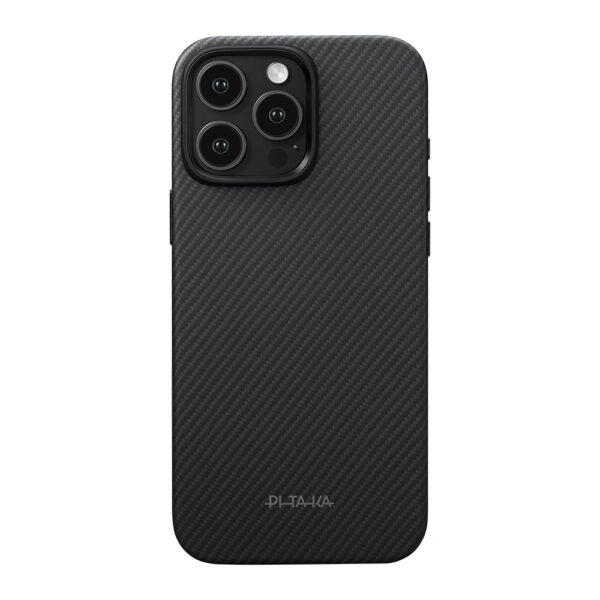 apple iphone 16 pro kilif m safe sarj ozellikli aramid fiber pitaka military grade classic serisi new logo black grey twill kapak iphone 16 pro pitaka 528493 41 b 1.jpg