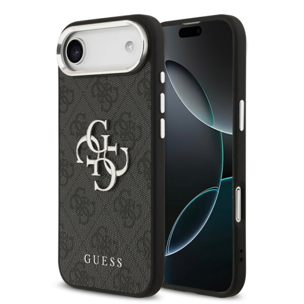 apple iphone 17 air kilif guess orjinal lisansli gumus metal kamera cerceveli 4g desenli metal buyuk 4g ve yazi logolu kapak iphone 17 air guess 493151 39 o.jpg