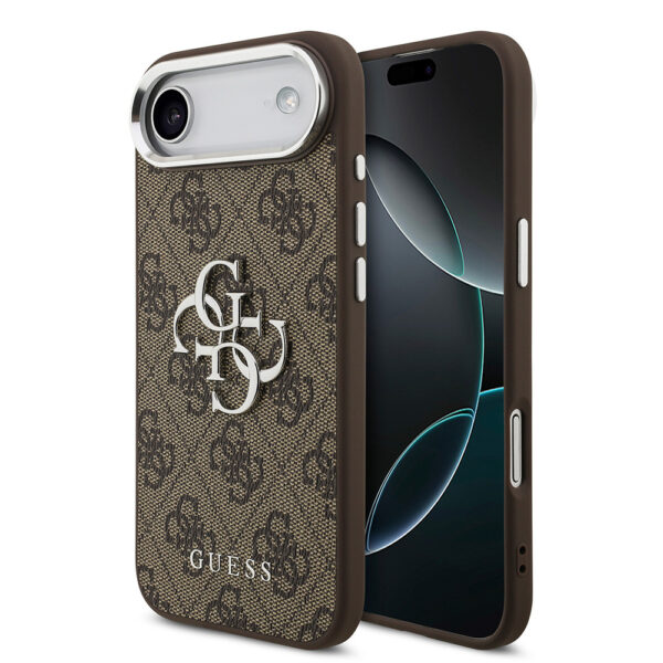 apple iphone 17 air kilif guess orjinal lisansli gumus metal kamera cerceveli 4g desenli metal buyuk 4g ve yazi logolu kapak iphone 17 air guess 493167 39 b 1.jpg