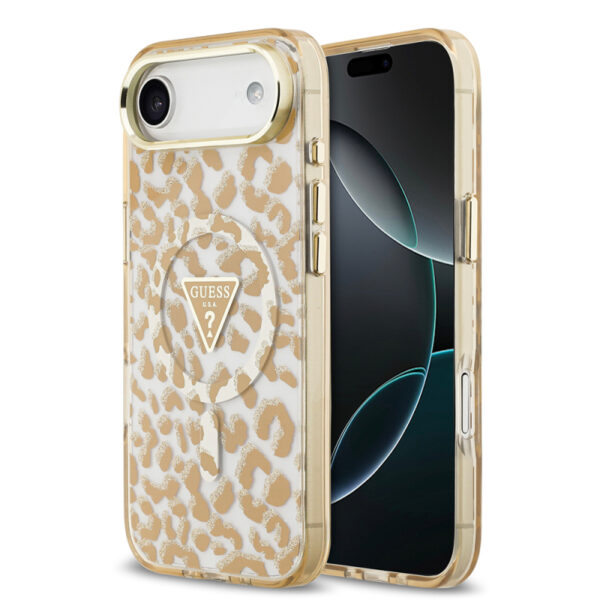apple iphone 17 air kilif guess orjinal lisansli m safe sarj ozellikli ucgen logolu simli leopar desenli kapak iphone 17 air guess 494898 39 o.jpg
