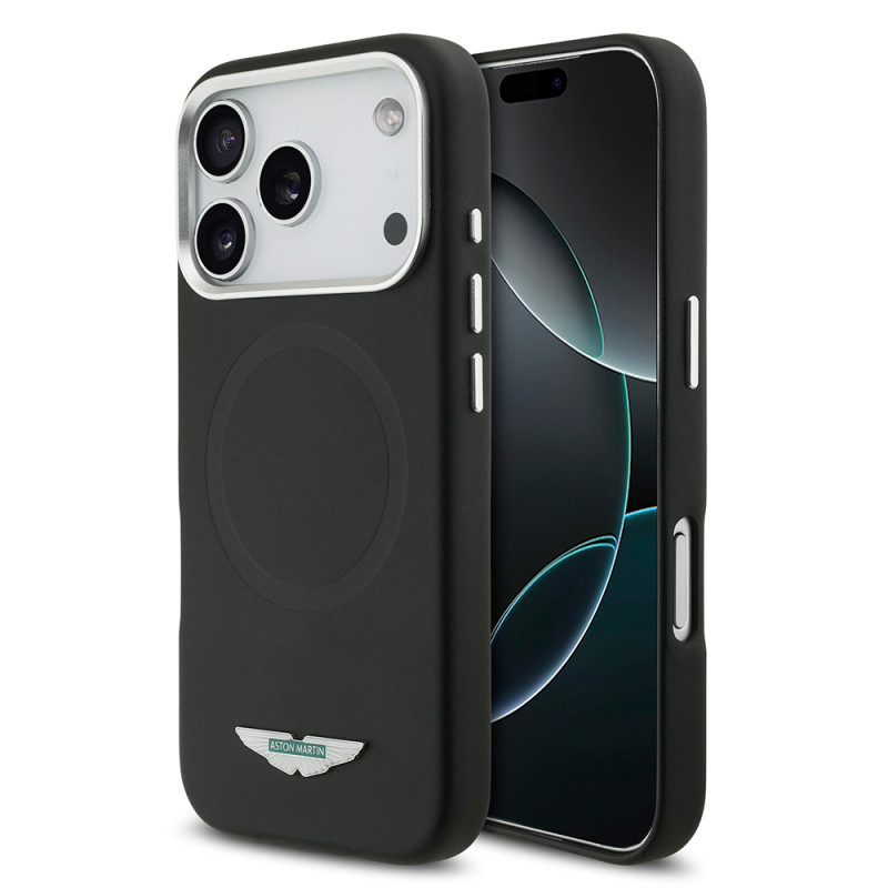 apple iphone 17 pro kilif aston martin orjinal lisansli m safe sarj ozellikli metal logolu pu deri kapak iphone 17 pro aston martin 488302 39 o.jpg