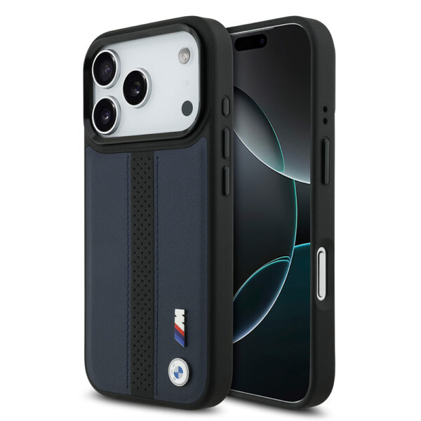 apple iphone 17 pro kilif bmw orjinal lisansli m safe sarj ozellikli deri arka yuzey metal logolu delikli serit tasarimli kapak iphone 17 pro bmw 471872 38 b 1.jpg
