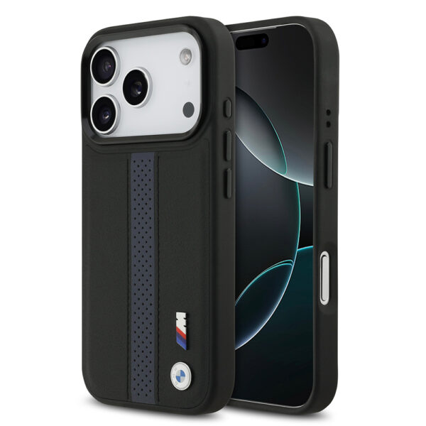 apple iphone 17 pro kilif bmw orjinal lisansli m safe sarj ozellikli deri arka yuzey metal logolu delikli serit tasarimli kapak iphone 17 pro bmw 486273 38 b 1.jpg