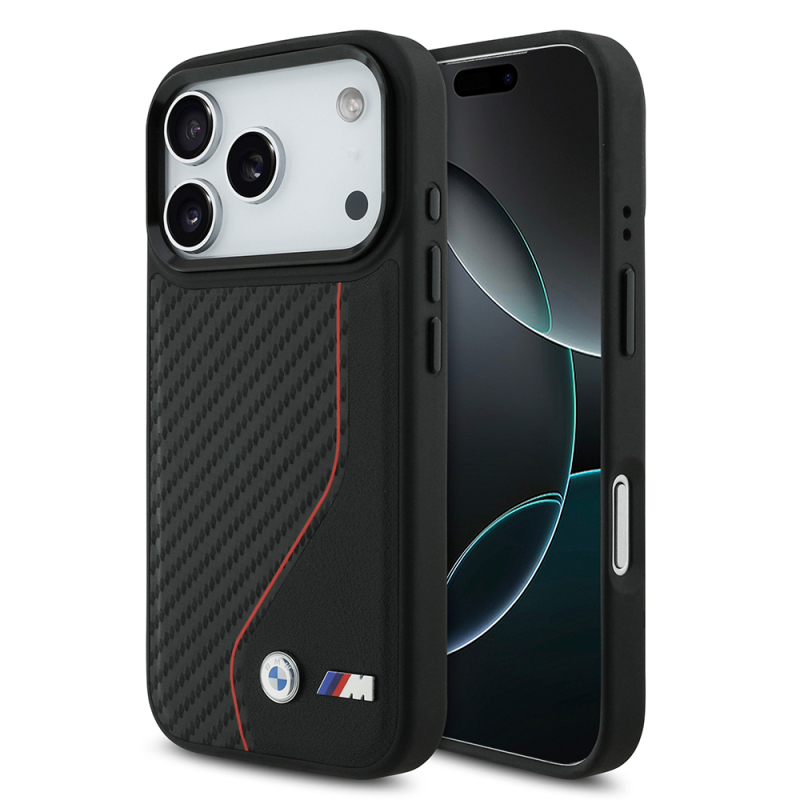 apple iphone 17 pro kilif bmw orjinal lisansli m safe sarj ozellikli metal bmw ve m logolu pu karbon tasarimli kapak iphone 17 pro bmw 476453 39 o.jpg