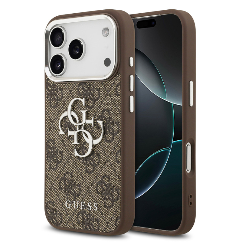 apple iphone 17 pro kilif guess orjinal lisansli gumus metal kamera cerceveli 4g desenli metal buyuk 4g ve yazi logolu kapak iphone 17 pro guess 493185 39 o.jpg