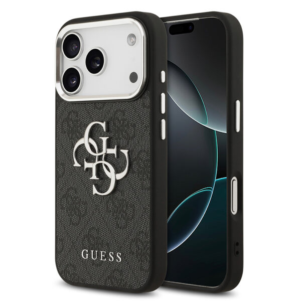 apple iphone 17 pro kilif guess orjinal lisansli gumus metal kamera cerceveli 4g desenli metal buyuk 4g ve yazi logolu kapak iphone 17 pro guess 493201 39 b 1.jpg