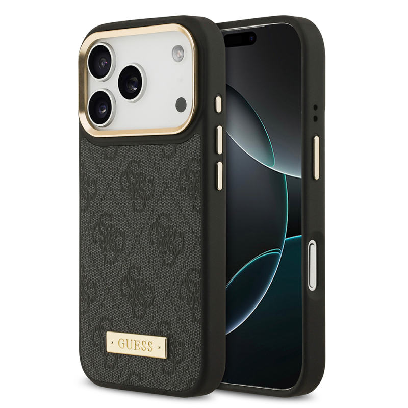 apple iphone 17 pro kilif guess orjinal lisansli m safe sarj ozellikli 4g desenli pu metal plaka klasik logolu kapak iphone 17 pro guess 479401 39 o.jpg