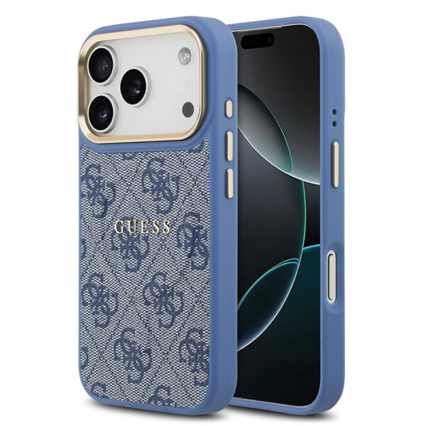 apple iphone 17 pro kilif guess orjinal lisansli m safe sarj ozellikli gold metal kamera cerceveli pu deri 4g desenli yazi logolu kapak iphone 17 pro guess 486576 39 b 1.jpg
