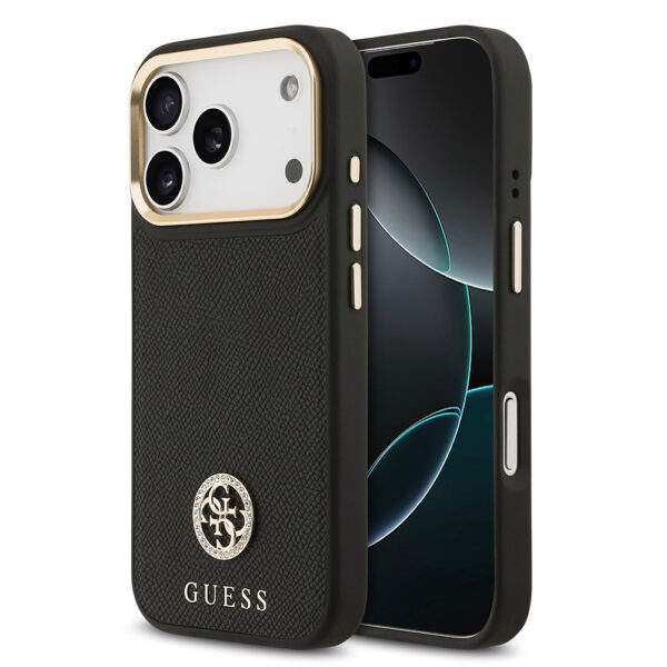 apple iphone 17 pro kilif guess orjinal lisansli m safe sarj ozellikli grained yazi ve tasli 4g logolu kapak iphone 17 pro guess 479775 39 b 1.jpg