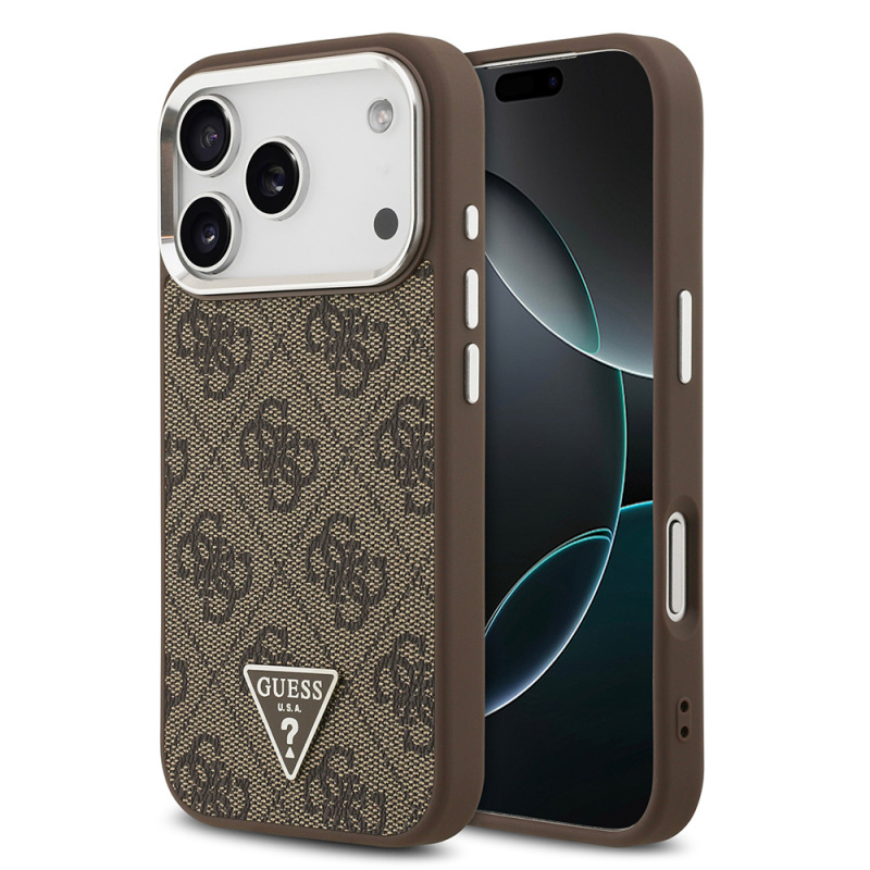 apple iphone 17 pro kilif guess orjinal lisansli m safe sarj ozellikli gumus metal kamera cerceveli ucgen logo 4g desenli kapak iphone 17 pro guess 493595 39 o.jpg