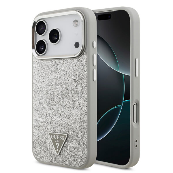 apple iphone 17 pro kilif guess orjinal lisansli m safe sarj ozellikli metal kamera cerceveli ucgen logolu glitter kapak iphone 17 pro guess 495289 39 b 1.jpg