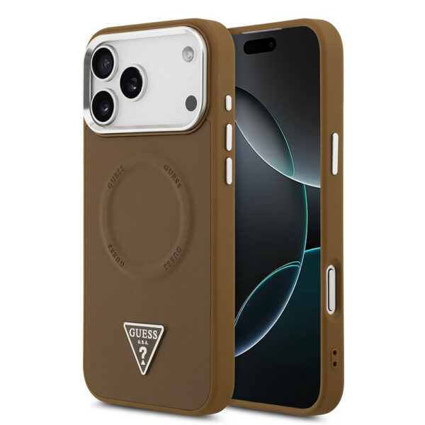 apple iphone 17 pro kilif guess orjinal lisansli m safe sarj ozellikli pu deri metal kamera cerceveli ucgen logolu kapak iphone 17 pro guess 497307 39 b 1.jpg