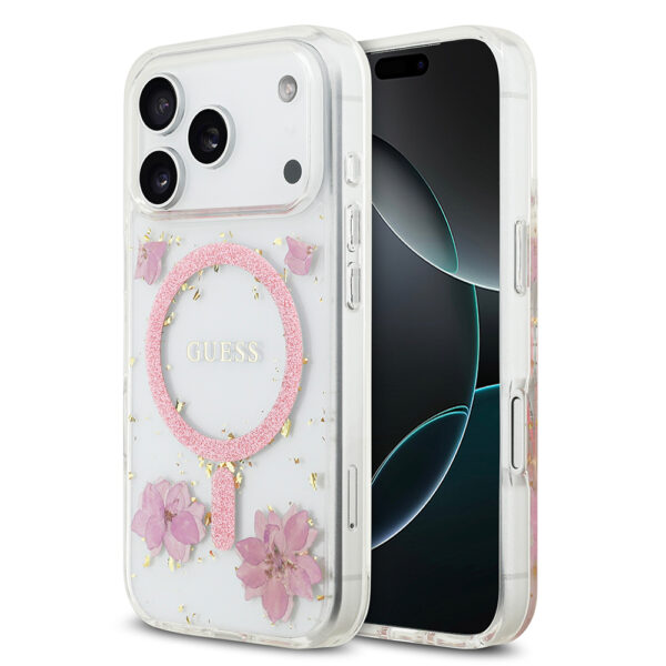 apple iphone 17 pro kilif guess orjinal lisansli m safe sarj ozellikli transparan resin flowers kapak iphone 17 pro guess 495736 39 b 1.jpg