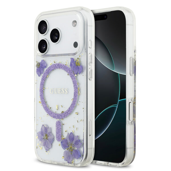 apple iphone 17 pro kilif guess orjinal lisansli m safe sarj ozellikli transparan resin flowers kapak iphone 17 pro guess 495744 39 b 1.jpg