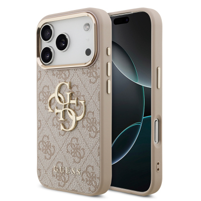 apple iphone 18 pro kilif guess orjinal lisansli gold metal kamera cerceveli 4g desenli metal buyuk 4g ve yazi logolu kapak 42502 iphone 18 pro guess 540217 42 k.jpg