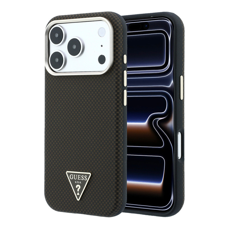 apple iphone 18 pro kilif guess orjinal lisansli m safe sarj ozellikli pu metal ucgen logolu karbon fiber kevlar kapak iphone 18 pro guess 562026 43 o 1.jpg