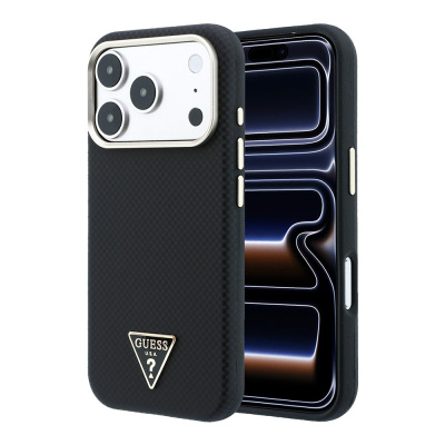 apple iphone 18 pro kilif guess orjinal lisansli m safe sarj ozellikli pu metal ucgen logolu karbon fiber kevlar kapak iphone 18 pro guess 562042 43 k 1.jpg