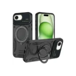 newface iphone 16e kilif joy lens standli kapak siyah square.webp