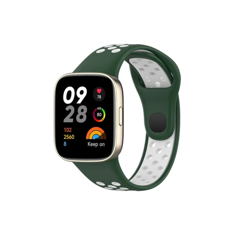 newface xiaomi redmi watch 3 spor delikli kordon haki yesil beyaz square.webp